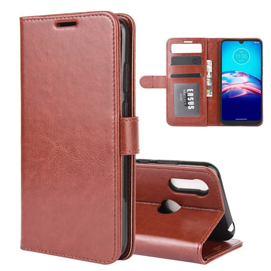 Crazy Horse Wallet Leather Magnetic Phone Cover for Motorola Moto E6i / E6s (2020) - Brown