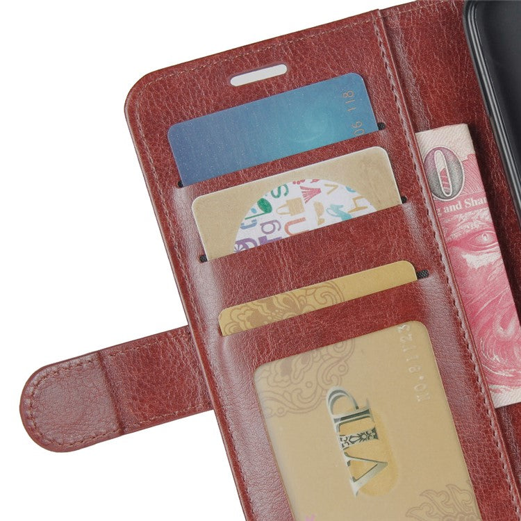 Crazy Horse Wallet Leather Magnetic Phone Cover for Motorola Moto E6i / E6s (2020) - Brown
