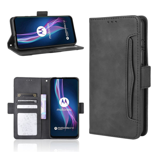 Wallet  Leather Stand Case for Motorola Moto One Fusion Plus - Black