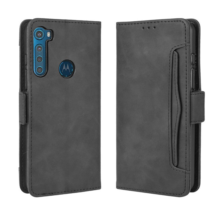 Wallet  Leather Stand Case for Motorola Moto One Fusion Plus - Black