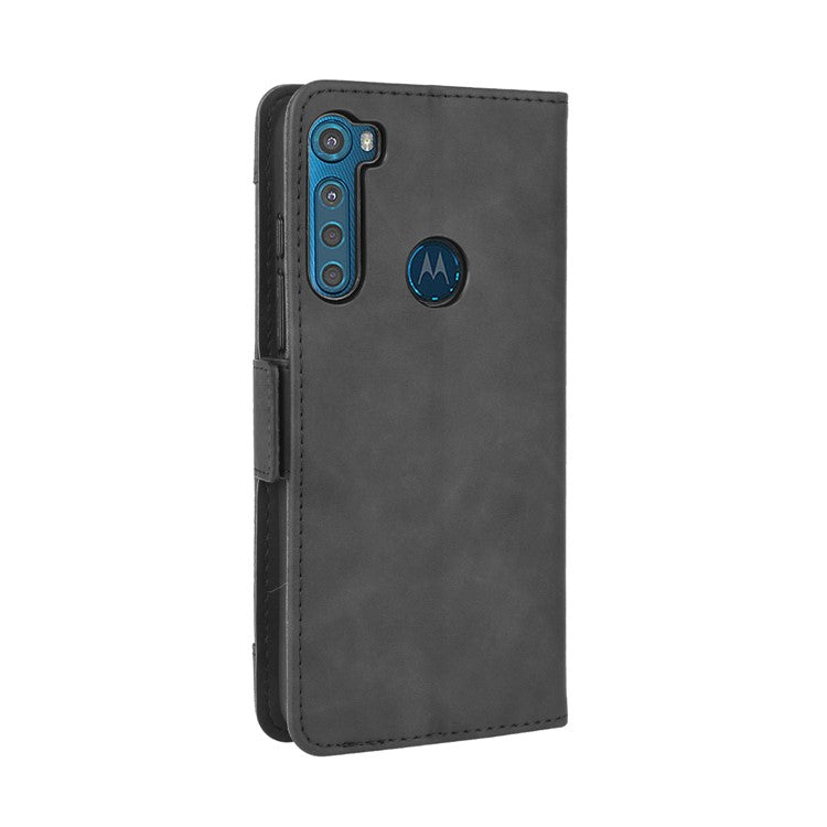 Wallet  Leather Stand Case for Motorola Moto One Fusion Plus - Black