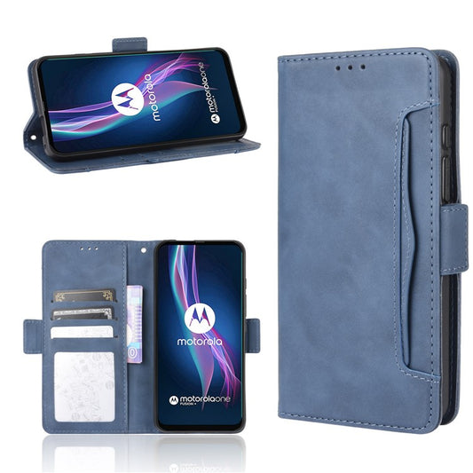 Wallet  Leather Stand Case for Motorola Moto One Fusion Plus - Blue