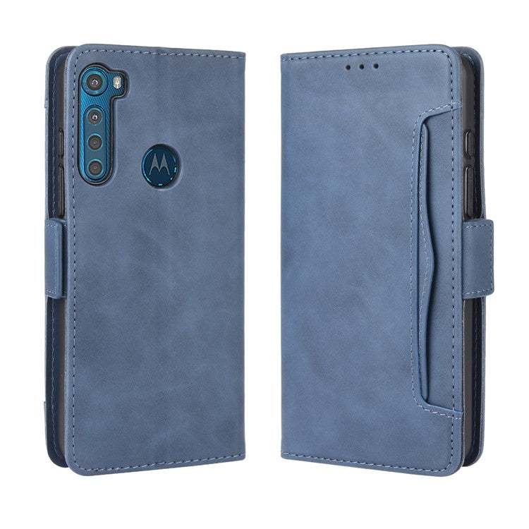 Wallet  Leather Stand Case for Motorola Moto One Fusion Plus - Blue