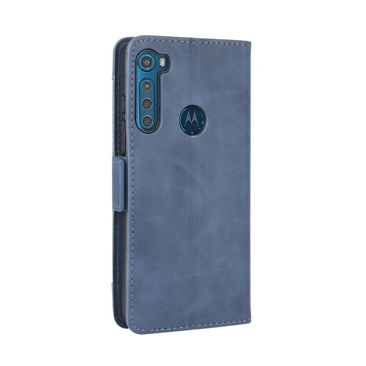 Wallet  Leather Stand Case for Motorola Moto One Fusion Plus - Blue