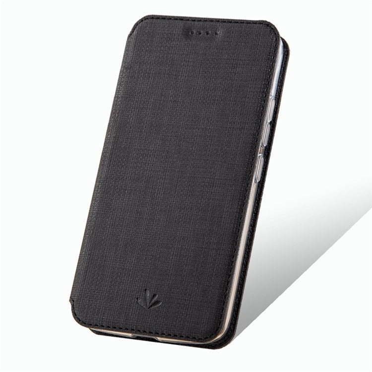 VILI DMX Cross Texture Leather Card Holder Case for Motorola Moto G Power - Black