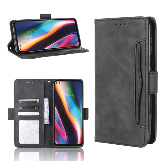 Wallet Stand Flip Leather Protective Case for Motorola Moto G 5G Plus - Black