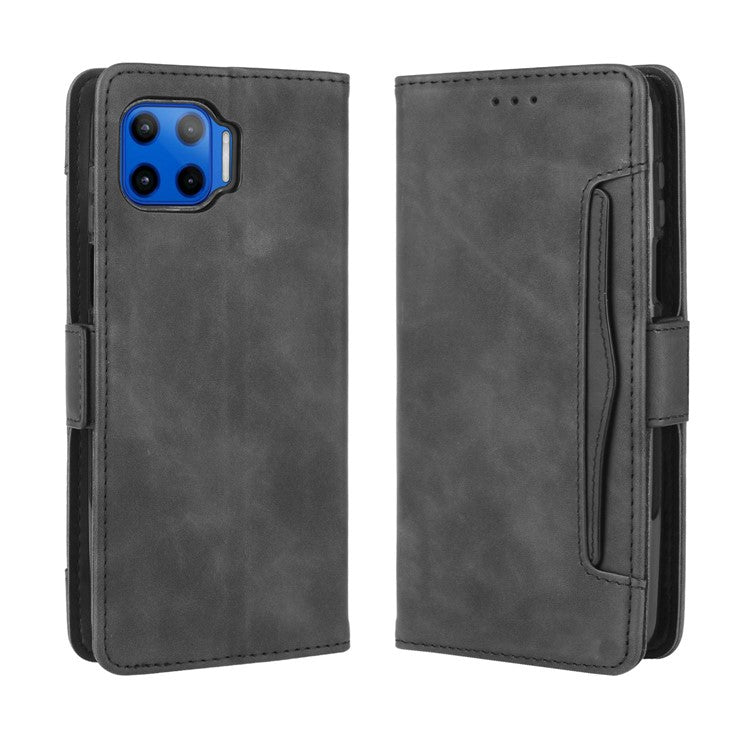 Wallet Stand Flip Leather Protective Case for Motorola Moto G 5G Plus - Black