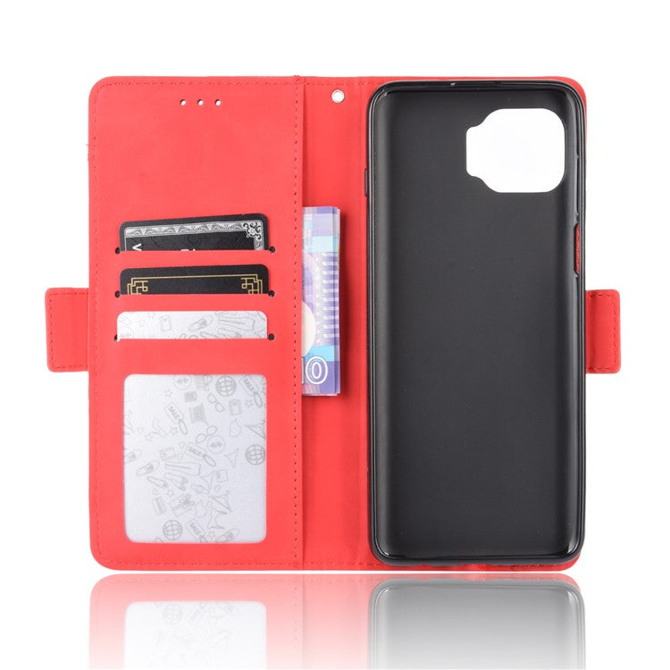 Wallet Stand Flip Leather Protective Case for Motorola Moto G 5G Plus - Red