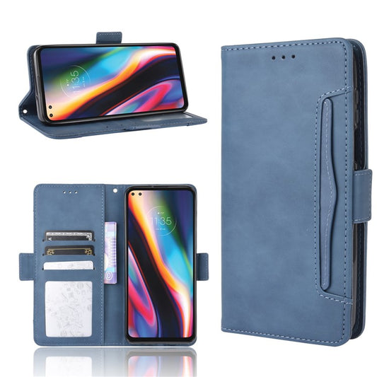 Wallet Stand Flip Leather Protective Case for Motorola Moto G 5G Plus - Blue