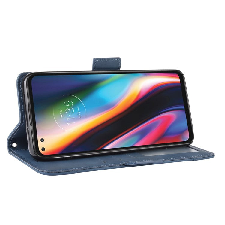 Wallet Stand Flip Leather Protective Case for Motorola Moto G 5G Plus - Blue