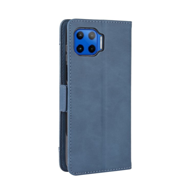 Wallet Stand Flip Leather Protective Case for Motorola Moto G 5G Plus - Blue