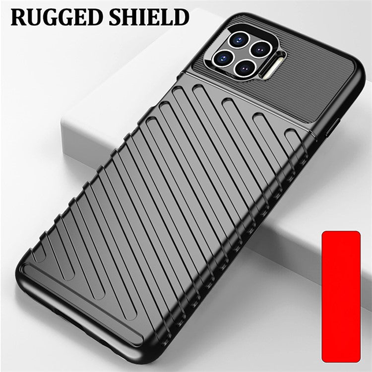 Thunder Series Twill Texture Soft TPU Phone Protective Shell for Motorola Moto G 5G Plus - Black