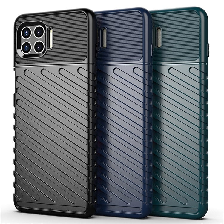 Thunder Series Twill Texture Soft TPU Phone Protective Shell for Motorola Moto G 5G Plus - Blue