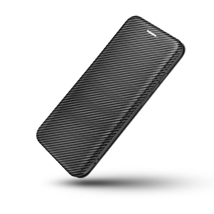Carbon Fiber Skin Auto-absorbed Leather Cover for Motorola Moto G9 (India)/Moto G9 Play - Black