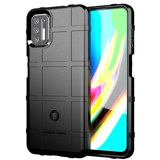 Shock-proof Square Grid Texture Thicken TPU Shell for Motorola Moto G9 Plus - Black