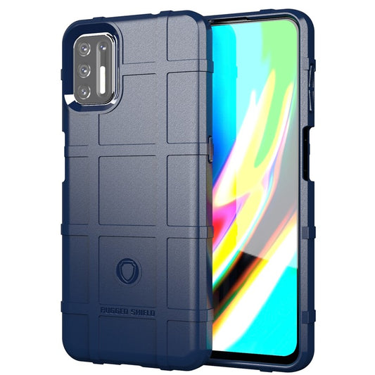 Shock-proof Square Grid Texture Thicken TPU Shell for Motorola Moto G9 Plus - Blue