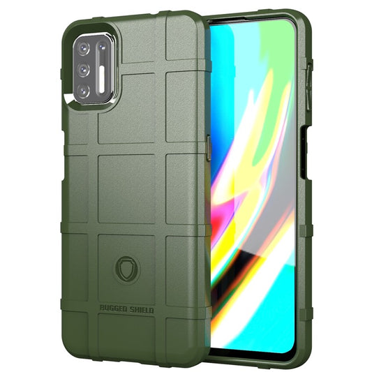 Shock-proof Square Grid Texture Thicken TPU Shell for Motorola Moto G9 Plus - Green