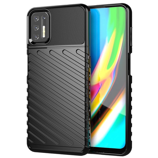 Thunder Series Twill Texture Soft TPU Phone Case for Motorola Moto G9 Plus - Black