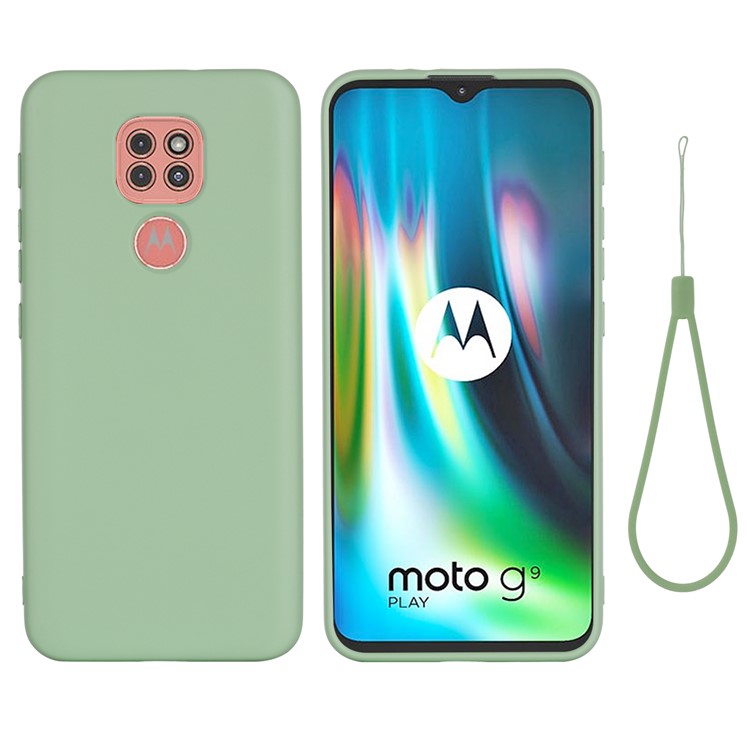 Soft Liquid Silicone Mobile Phone Cover for Motorola Moto G9 Play - Green