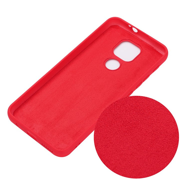 Soft Liquid Silicone Mobile Phone Cover for Motorola Moto G9 Play - Red