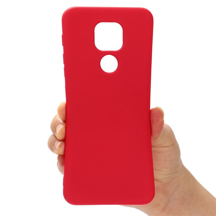 Soft Liquid Silicone Mobile Phone Cover for Motorola Moto G9 Play - Red