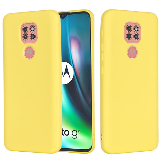 Soft Liquid Silicone Mobile Phone Cover for Motorola Moto G9 Play - Yellow