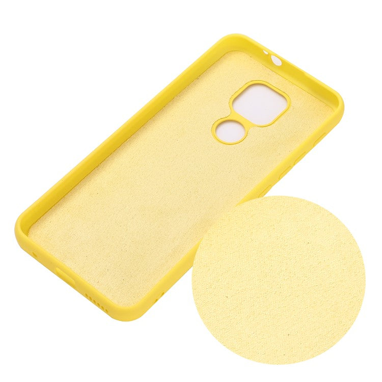 Soft Liquid Silicone Mobile Phone Cover for Motorola Moto G9 Play - Yellow