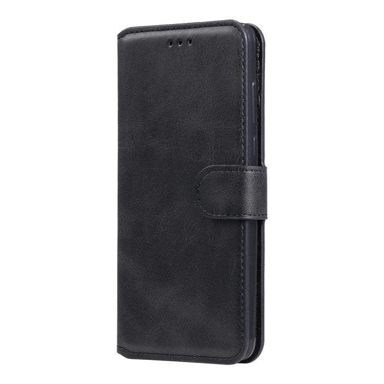 Classic Wallet Stand Flip Leather Phone Case for Motorola Moto G9 Play / Motorola Moto E7 Plus - Black