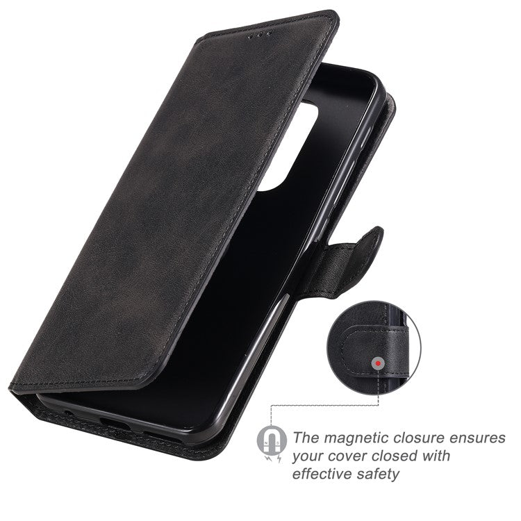 Classic Wallet Stand Flip Leather Phone Case for Motorola Moto G9 Play / Motorola Moto E7 Plus - Black