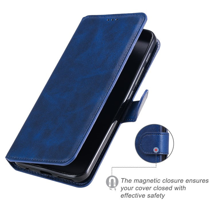 Classic Wallet Stand Flip Leather Phone Case for Motorola Moto G9 Play / Motorola Moto E7 Plus - Blue