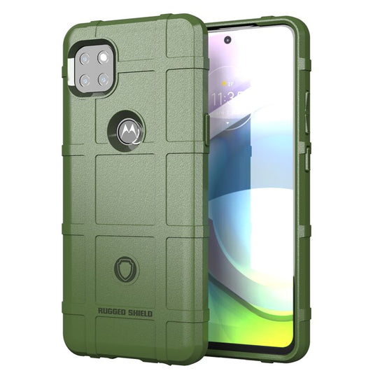 Rugged Shield Square Grid Texture TPU Phone Cover for Motorola Moto G 5G - Green