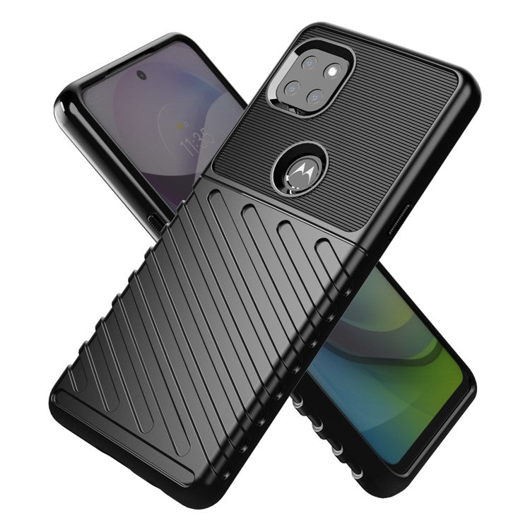 Thunder Series Twill Texture TPU Protection Case for Motorola Moto G 5G - Black