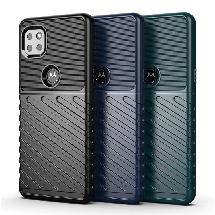 Thunder Series Twill Texture TPU Protection Case for Motorola Moto G 5G - Black