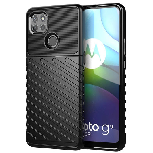 Thunder Series Twill Texture TPU Protection Case for Motorola Moto G9 Power - Black