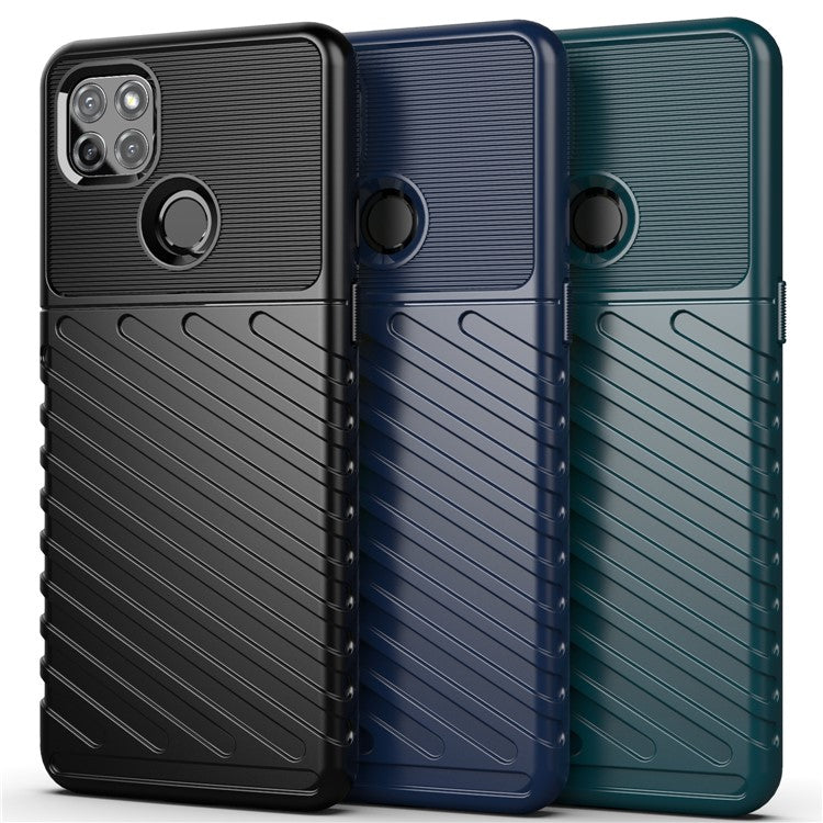 Thunder Series Twill Texture TPU Protection Case for Motorola Moto G9 Power - Black