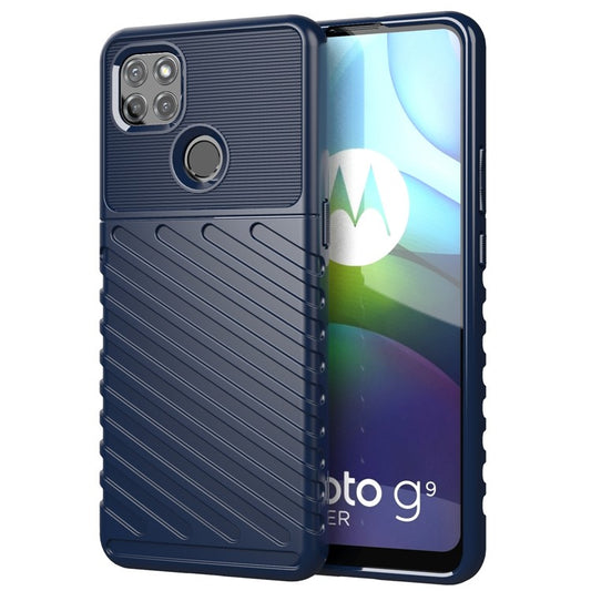 Thunder Series Twill Texture TPU Protection Case for Motorola Moto G9 Power - Blue