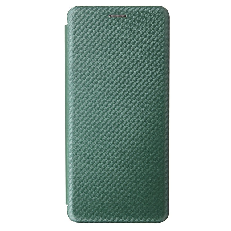 Auto-absorbed Carbon Fiber Leather Case with Card Holder for Motorola Moto G9 Power - Green