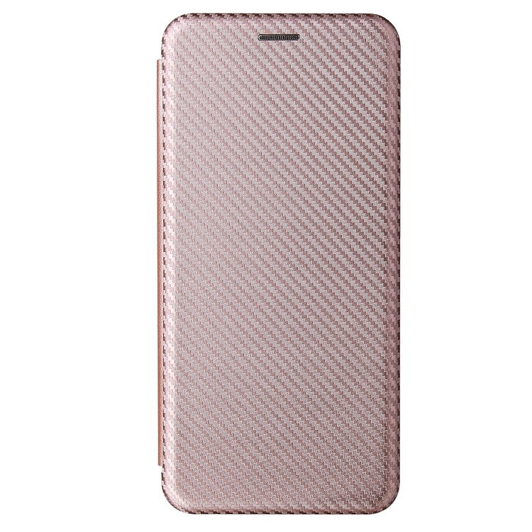 Auto-absorbed Carbon Fiber Leather Cover Case with Card Holder for Motorola Moto G 5G - Pink