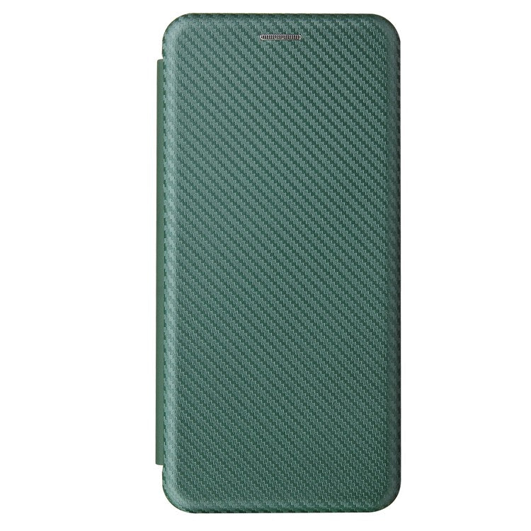 Auto-absorbed Carbon Fiber Leather Cover Case with Card Holder for Motorola Moto G 5G - Green