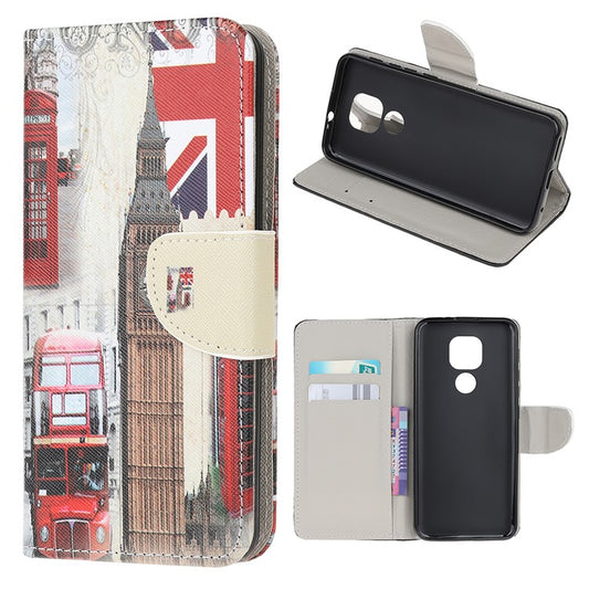 Stand Protector for Motorola Moto E7 Printing Cross Texture Leather Cover - Big Ben