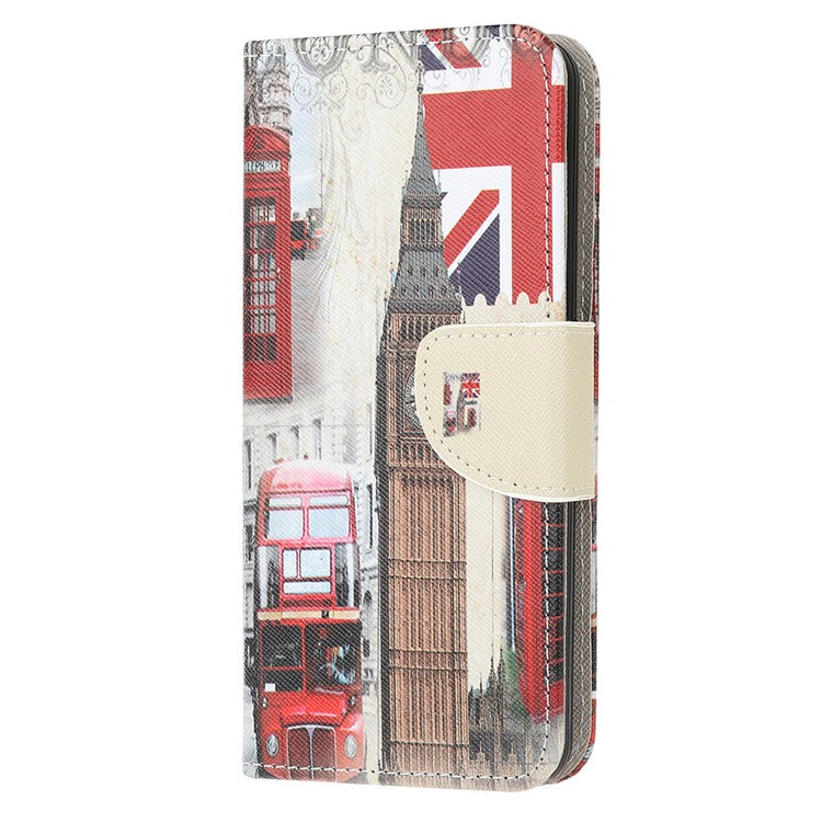 Stand Protector for Motorola Moto E7 Printing Cross Texture Leather Cover - Big Ben