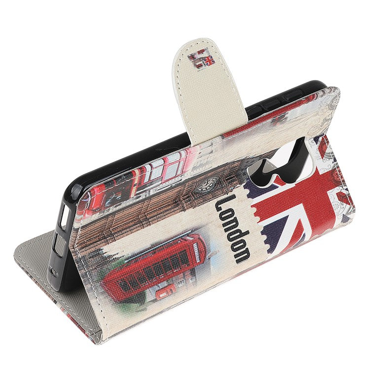 Stand Protector for Motorola Moto E7 Printing Cross Texture Leather Cover - Big Ben
