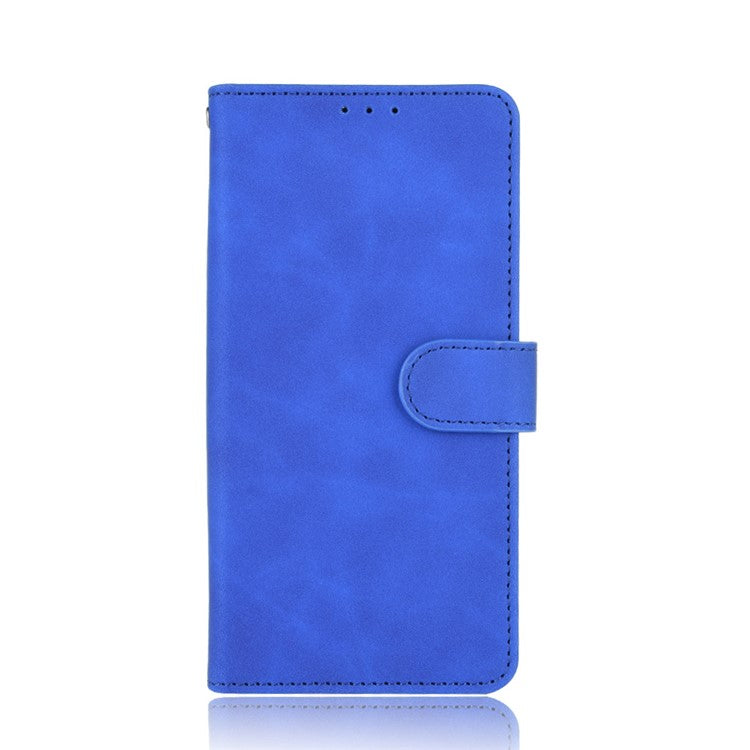 Delicate PU Leather Wallet Cell Phone Case for Motorola Moto E7 - Blue