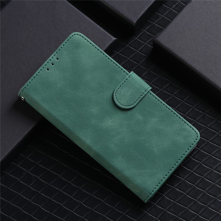 Delicate PU Leather Wallet Cell Phone Case for Motorola Moto E7 - Green