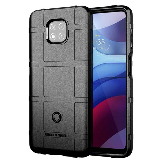 Shield Series Square Grid Texture Thicken TPU Lightweight Phone Cover for Motorola Moto G Power (2021) - Black
