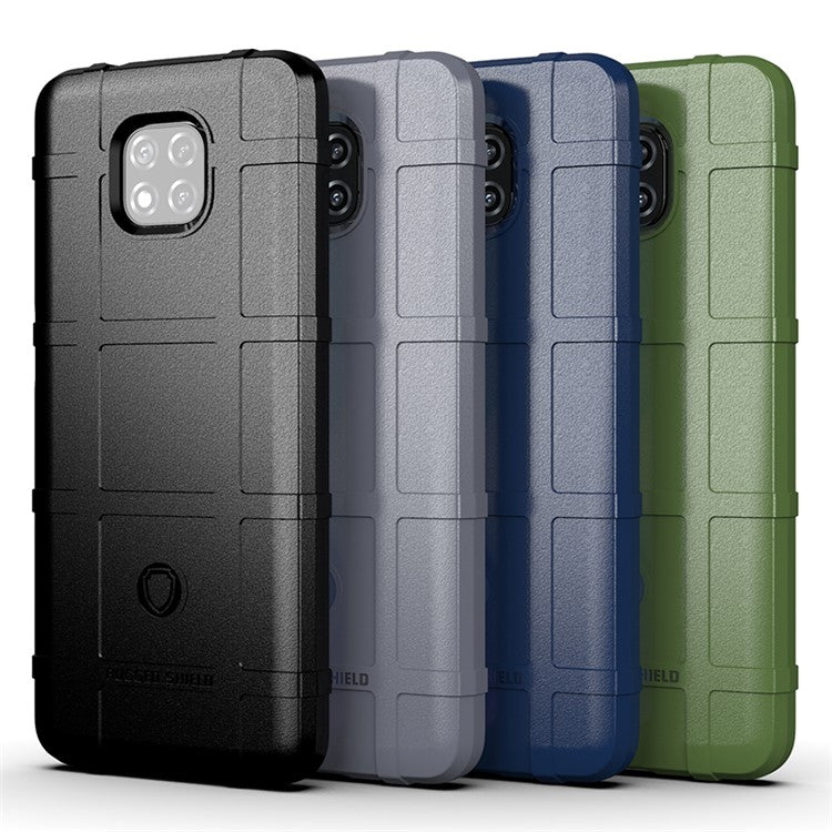 Shield Series Square Grid Texture Thicken TPU Lightweight Phone Cover for Motorola Moto G Power (2021) - Black