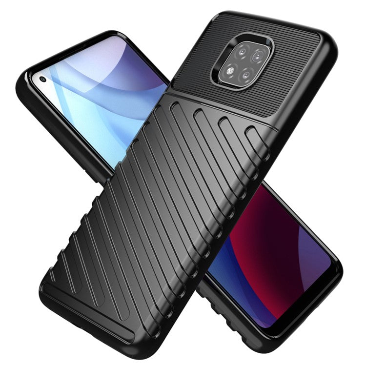 Thunder Series Twill Texture Lightweight TPU Mobile Phone Cover for Motorola Moto G Power (2021) - Black