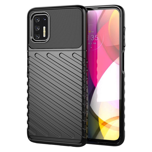 Thunder Series Twill Texture Thickened TPU Protective Cover Case for Motorola Moto G Stylus 4G (2021) - Black