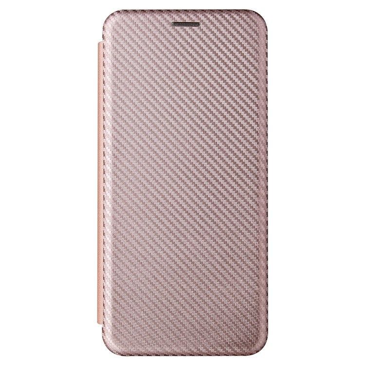 Auto-absorbed Stand Carbon Fiber Texture Leather Shell Cover for Motorola Moto G Power (2021) - Rose Gold