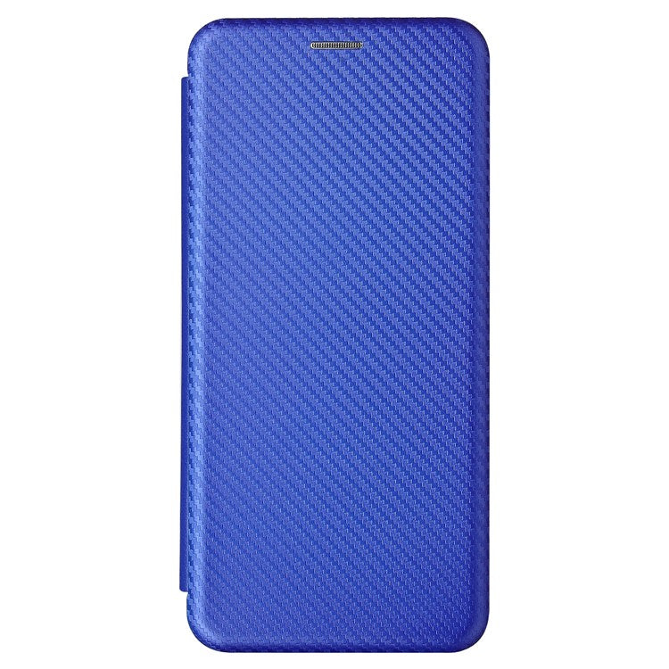Auto-absorbed Stand Carbon Fiber Texture Leather Shell Cover for Motorola Moto G Power (2021) - Blue